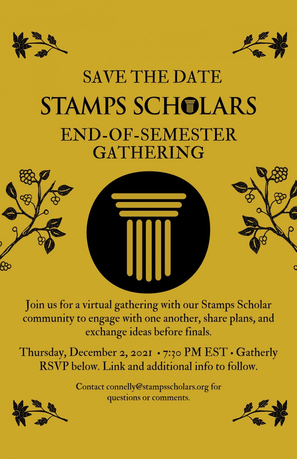 EndofSemester Virtual Gathering Stamps Scholars Connect